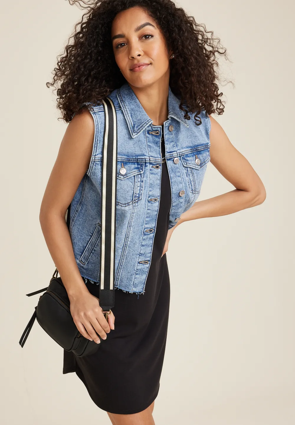 Raw Hem Denim Vest