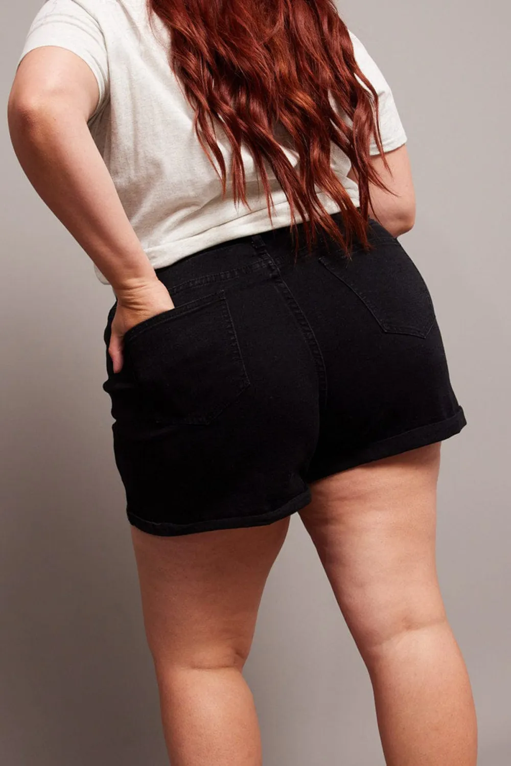 Black Skinny Shorts High Rise