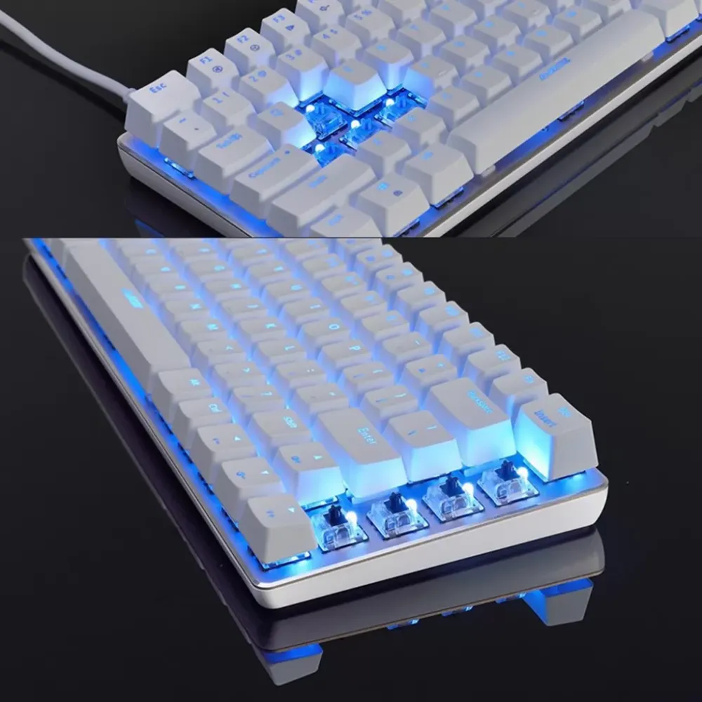 AK33 Backlit Usb Wired Gaming Mechanical Keyboard Blue Black Switches Desktop Office Entertainment For Laptop Pc Gamer