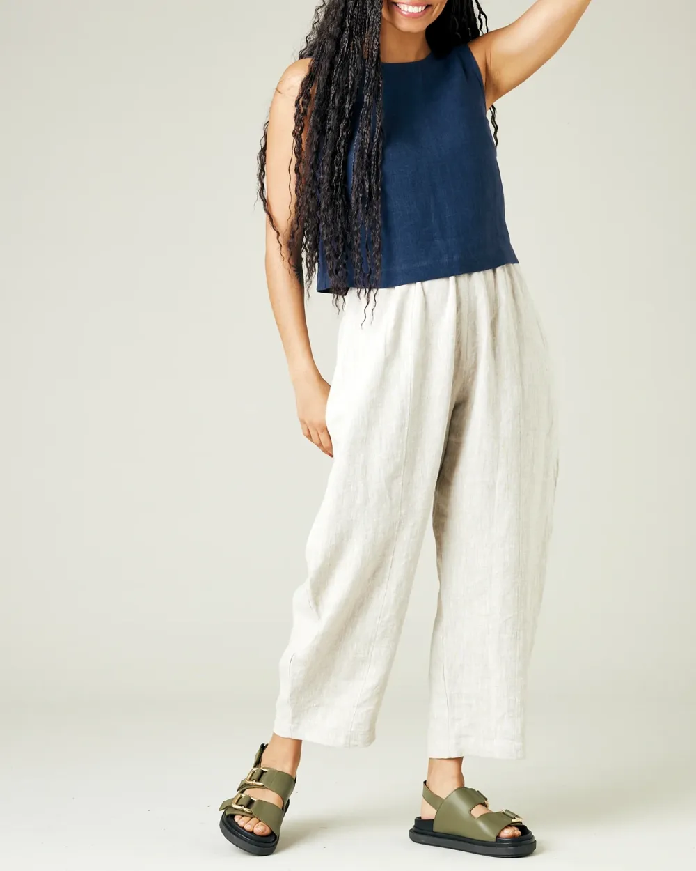 NATURAL LINEN TROUSERS