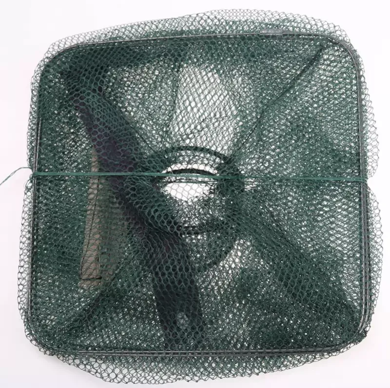 48**22*22cm Folding Fishing Net Catch Crab Shrimp Minnow Fish Bait Trap Cast Dip Net Nylon Network Cage Fishing Accessories