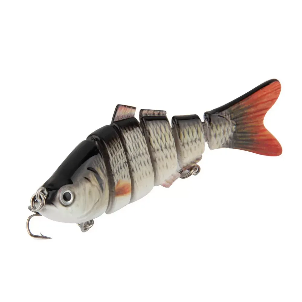 10cm/18g Lifelike 6 Segments Swimbait Fishing Lure Crankbait Hard Bait Fish Treble Hook Fishing Tackle