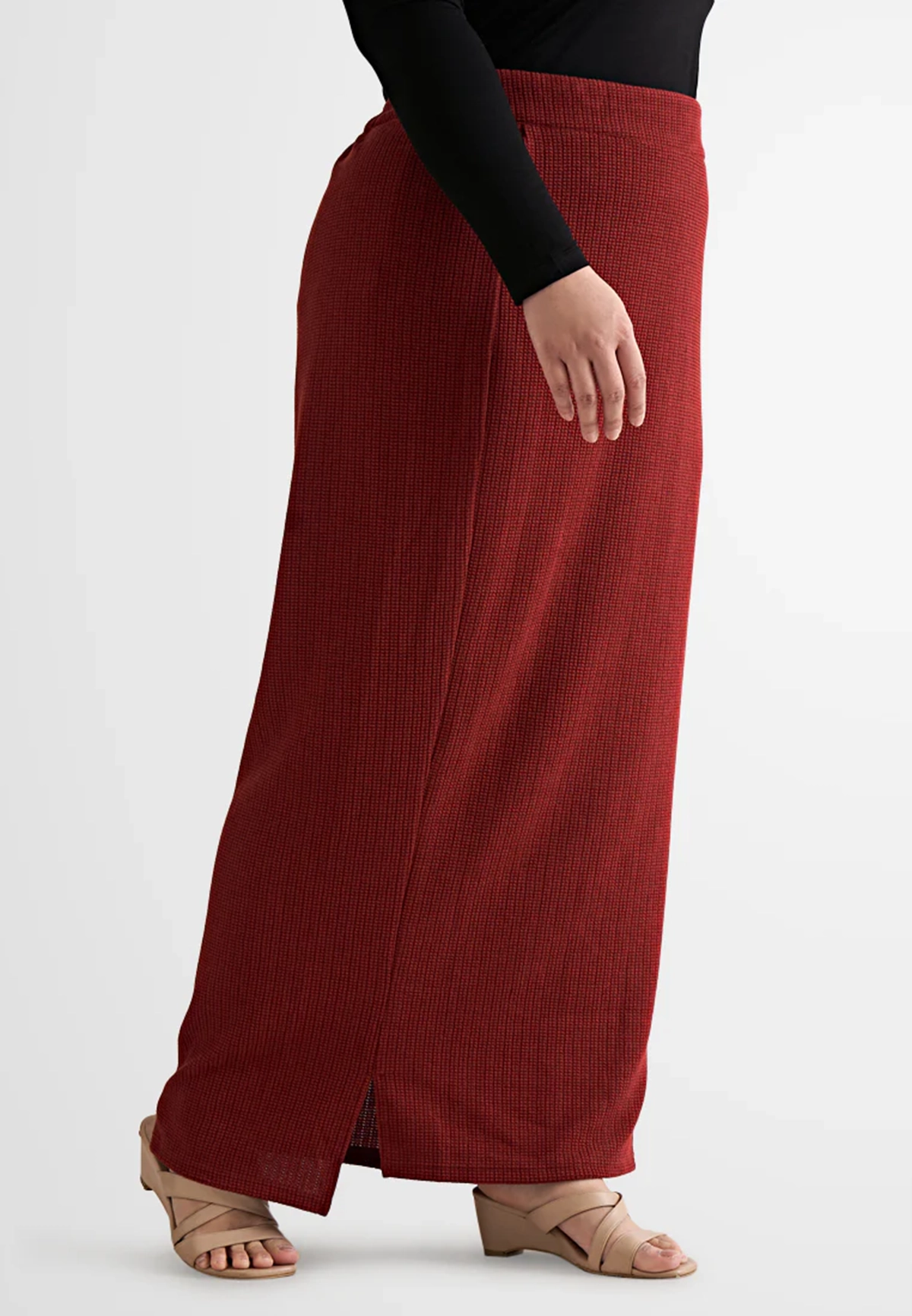 Solid Color Straight Maxi Skirt