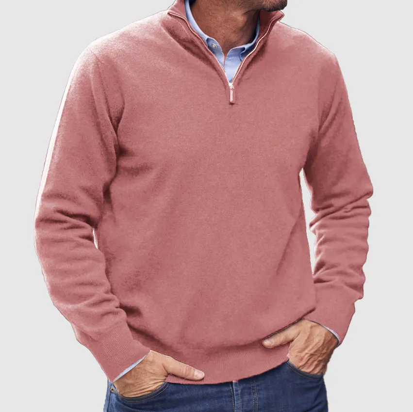 Men's Cashmere Zipper Basic Sweater