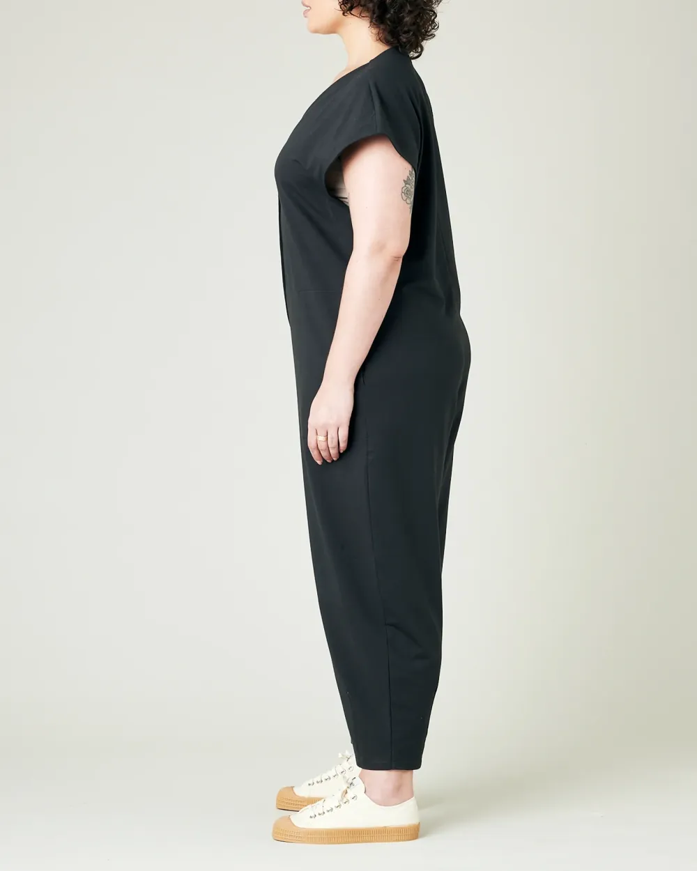 SLATE COTTON JERSEY JUMPSUIT