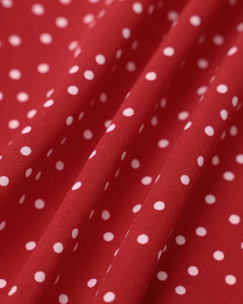 Red Polka Dot Print Midi Dress