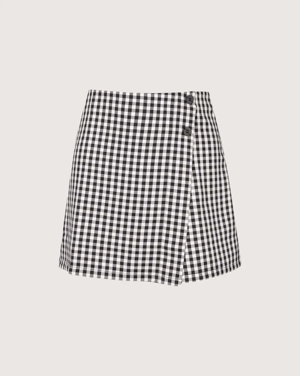 Unique design black and white plaid skirt