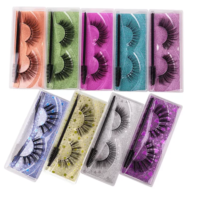 1 Pair with Brush 3D Mink Eyelashes Eyelash 3D Eye makeup Mink False lashes Soft Natural Thick Fake Eyelashes Lashes Extension Beauty Tools