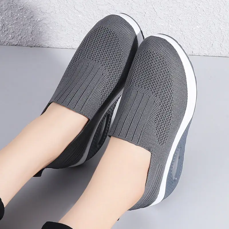 Cilool Casual Shoes Breathable Ladies Platform Sock Sneakers