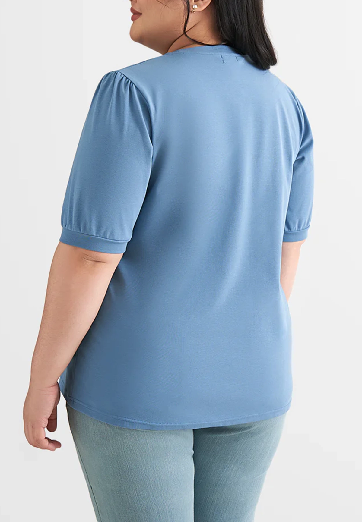 Round neck loose home top