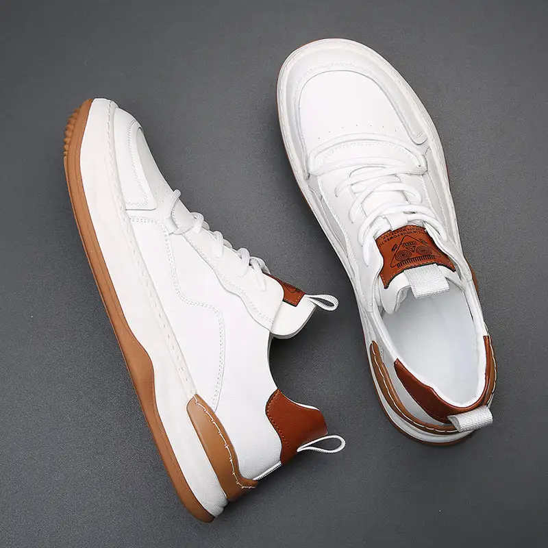 Men's Italian Genuine Leather Shoes Waterproof Anti-Slip Cushioned Sneaker