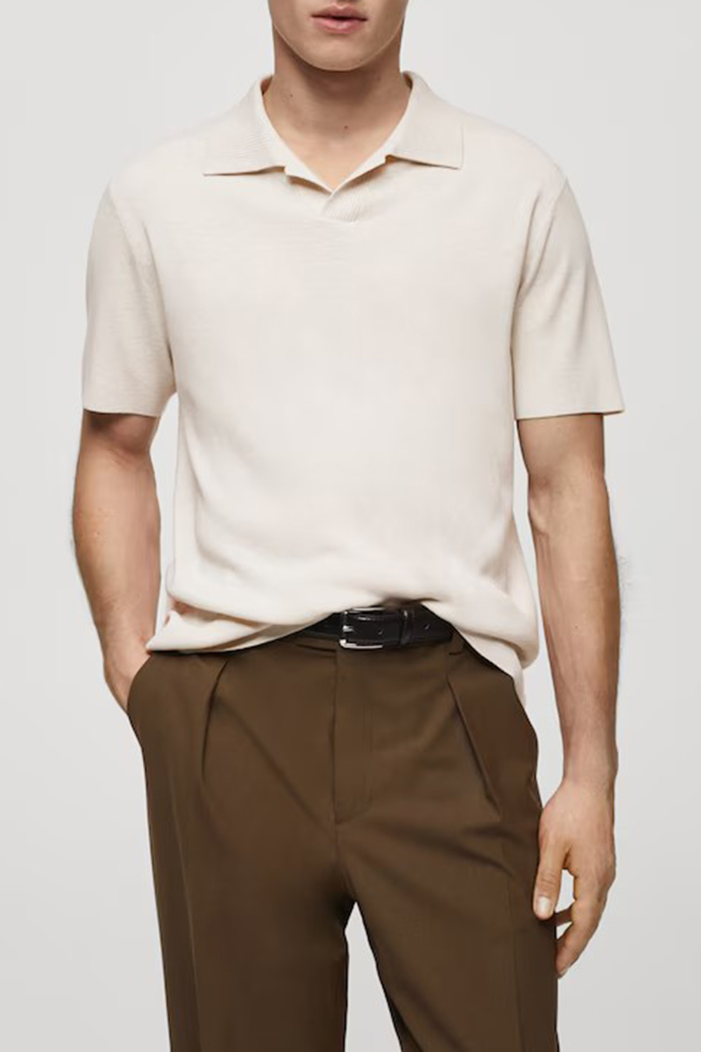 Fine-knit cotton polo shirt