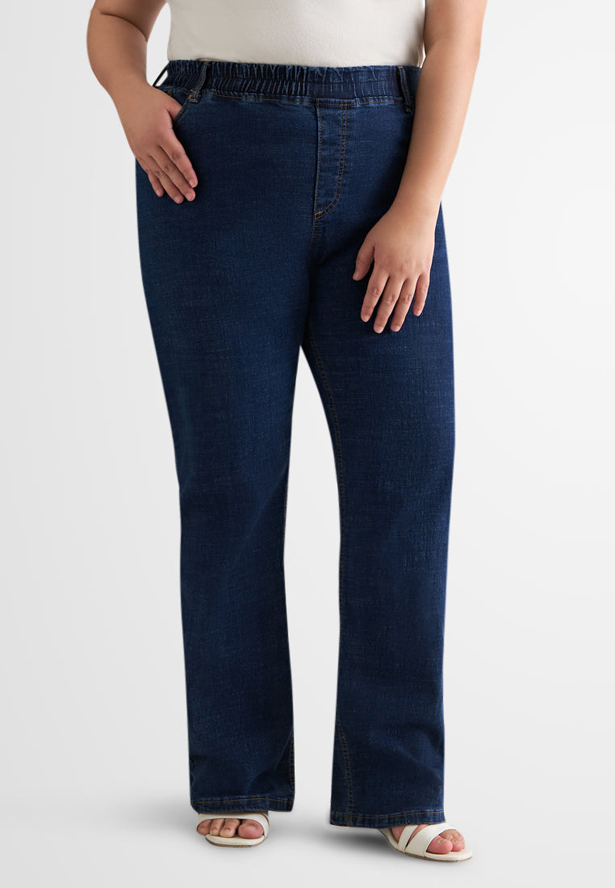 Ultra Stretch Straight Cut Jeans - Dark Blue