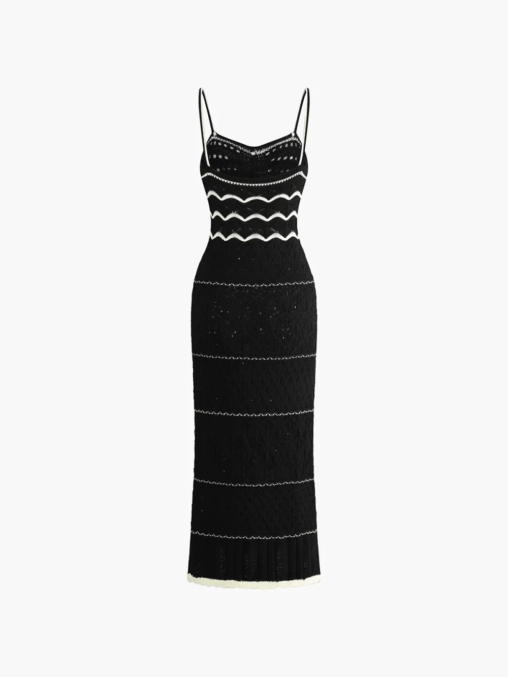 Paros Crochet Eyelet See Through Midi Dress