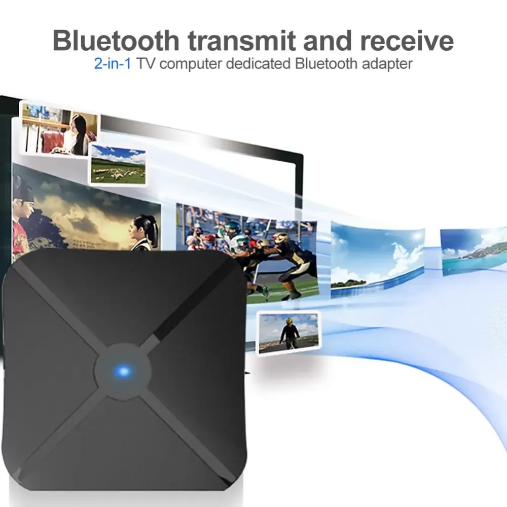 2 in 1 Bletooth Receiver Transmitter TV PC 3.5mm Wireless Audio Adapter for Transmitting and Receiving Two in one TV Computer