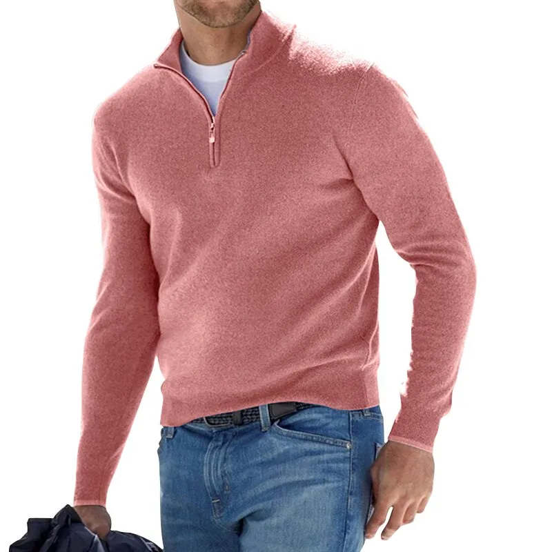 Men's Cashmere Zipper Basic Sweater