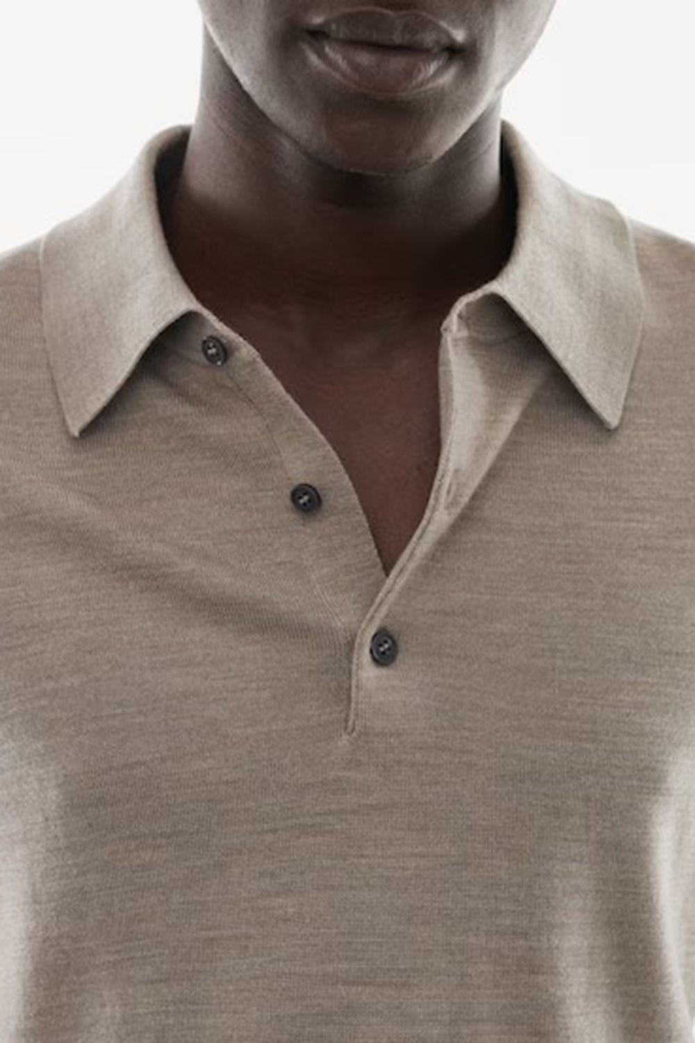 100% merino wool long- sleeved polo shirt