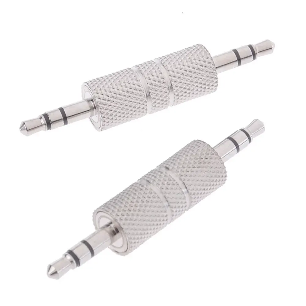 1/8 3.5mm Male to Male Coupler Joiner Stereo Audio Adapter Earphone Headphone Straight Jack Plug in Connector Converter M/M for BT Receiver AUX PC Lap