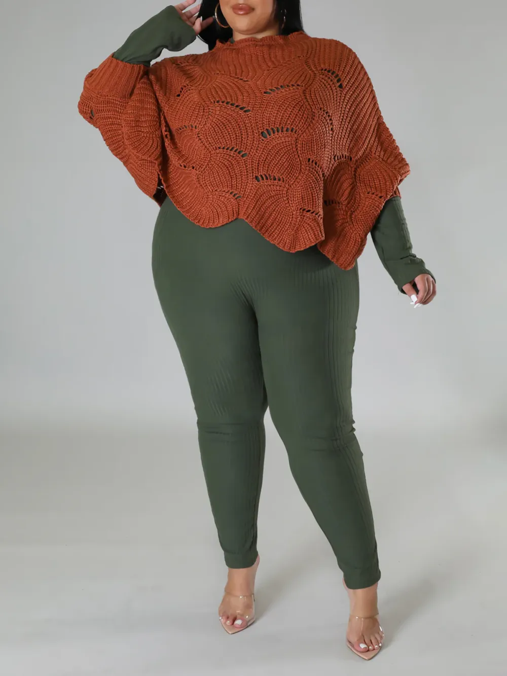 Plus-Size Fashion Women'S Knitted Pullover