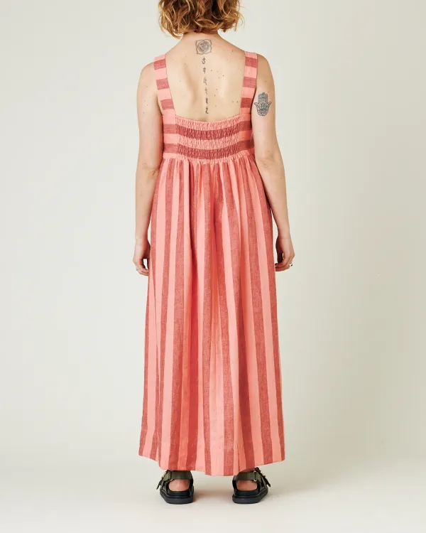 BLUSH STRIPE LINEN DRESS