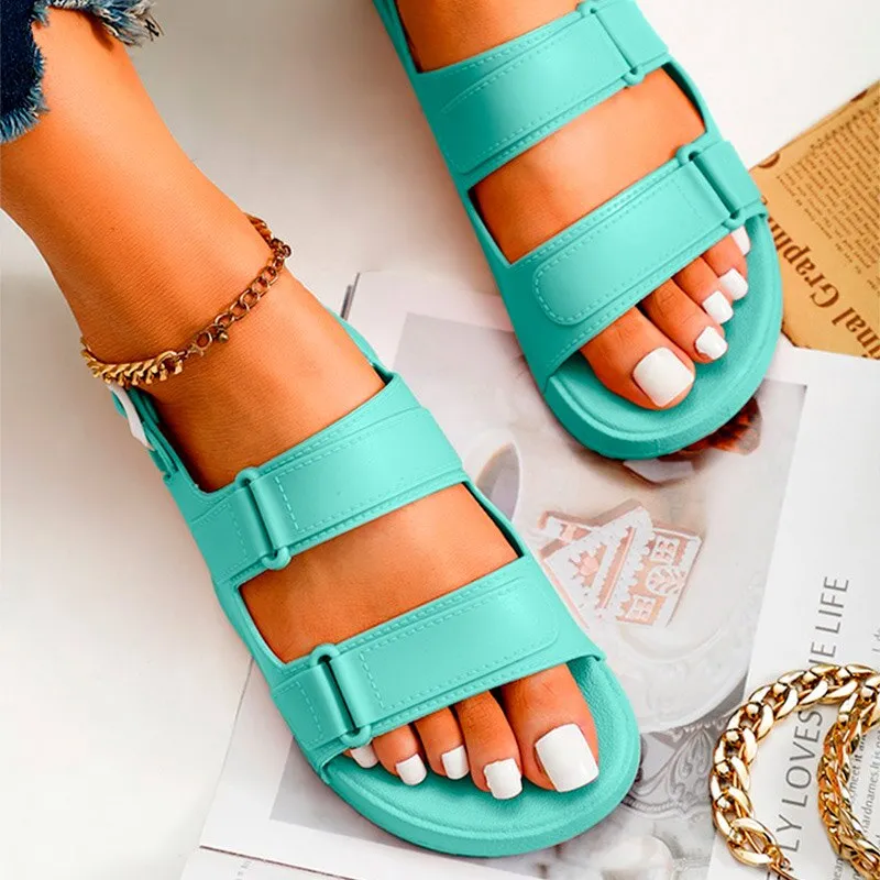 Women Gladiator Sandals Buckle Soft Jelly Shoes