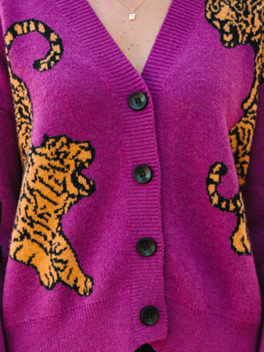 Purple Tiger Cardigan