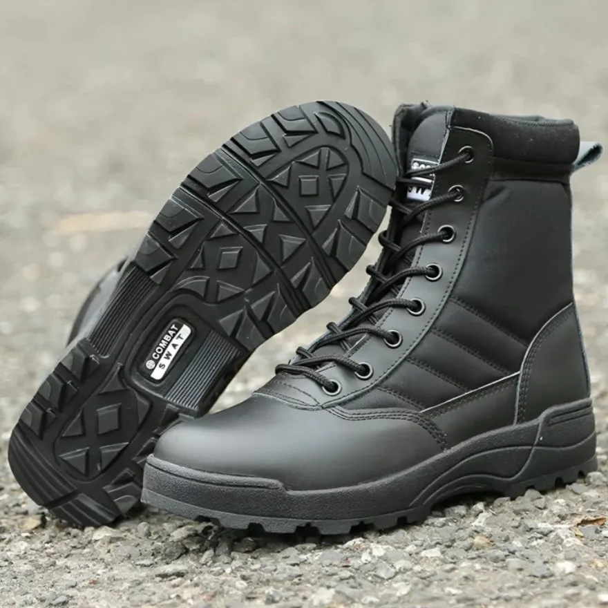 Men Waterproof Steel Toe Work Boots Non-Slip Hiking Boots Tactical Boots