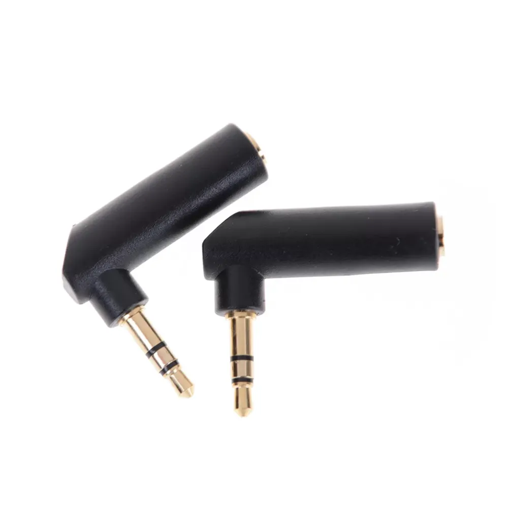 3.5mm 90 Degree Adapter 1/8 Right Angle Adapter 3 Pole Stereo L Shape 90° Male to Female Audio Plug Jack Connector Converter for Microphone Headphone