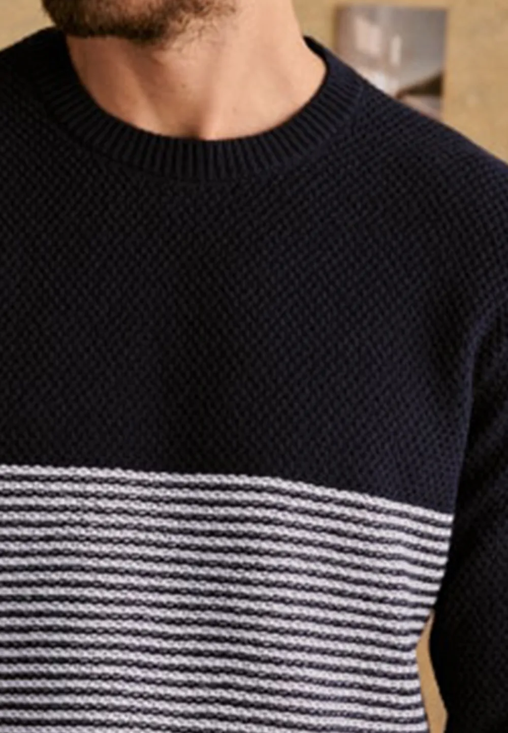 Bennett Sweater-Navy＆Ecru