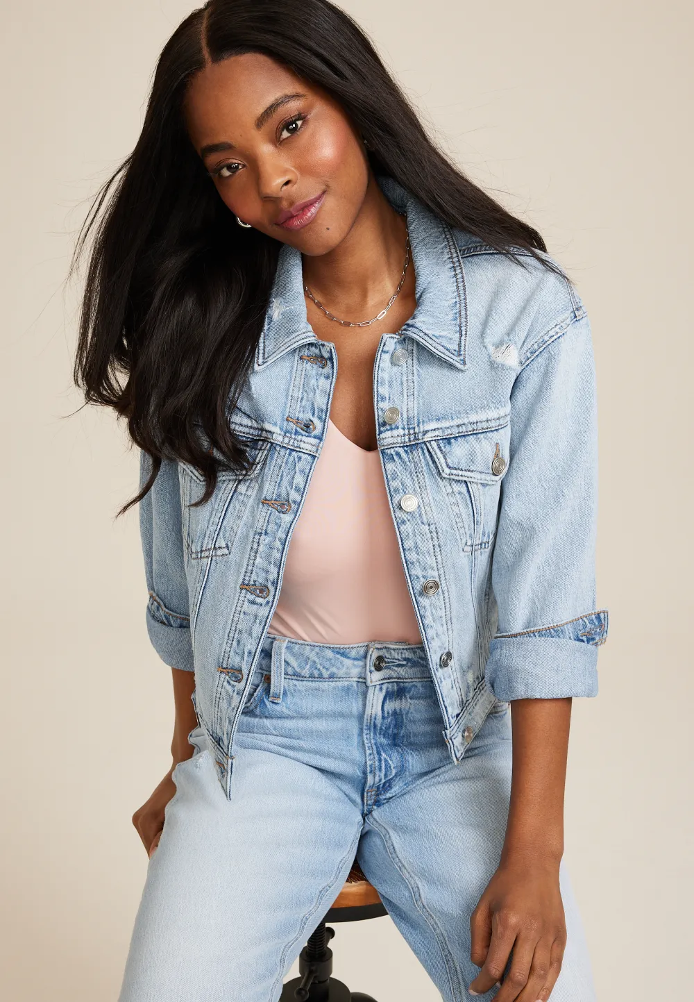 Goldie Blues™ Oversized Crop Jean Jacket