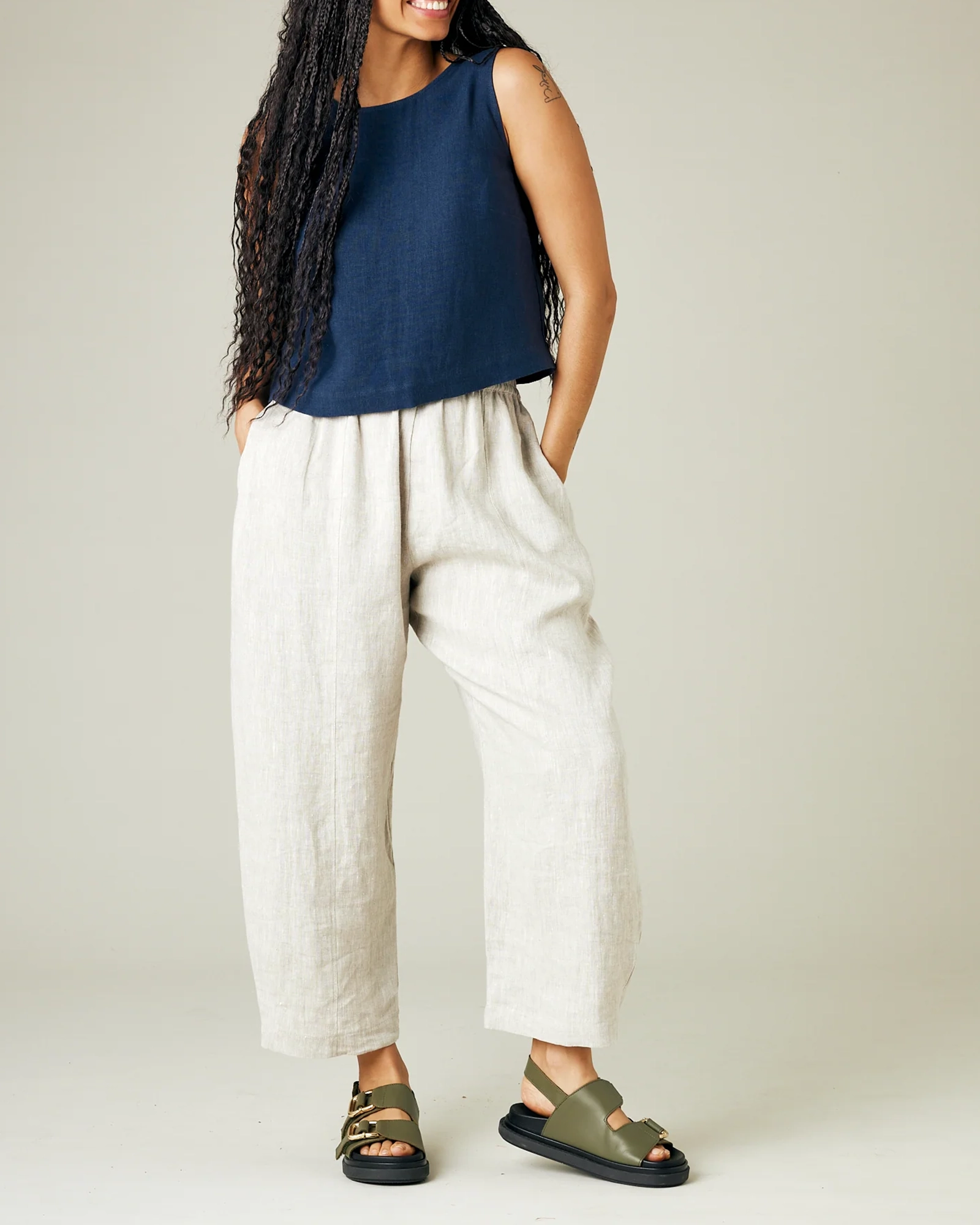 NATURAL LINEN TROUSERS