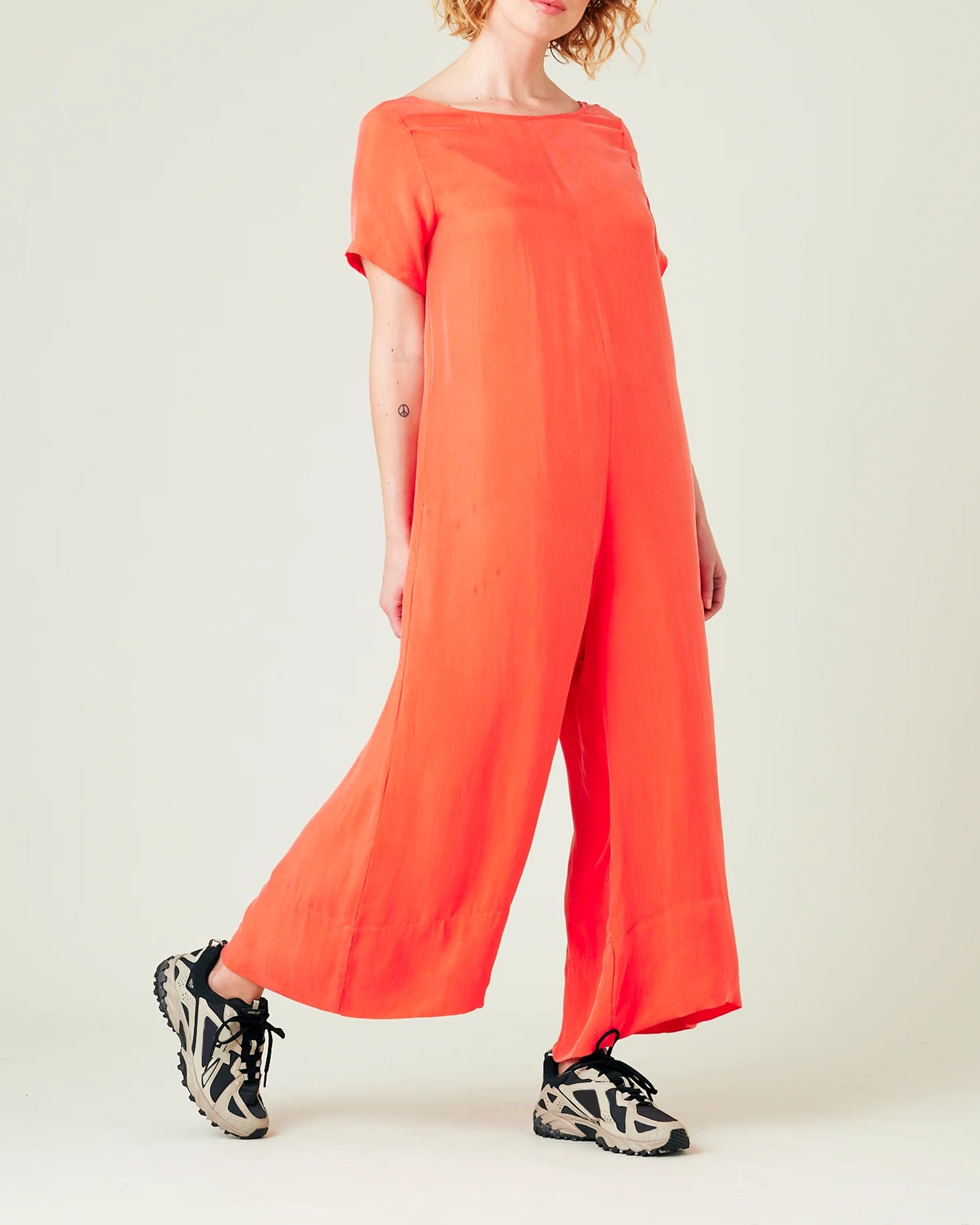 CELINE CORAL CUPRO JUMPSUIT