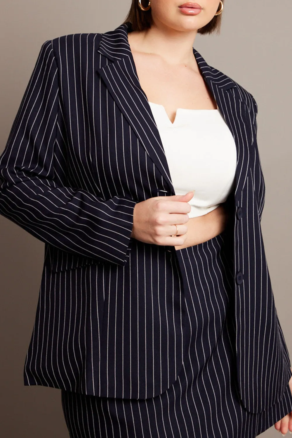 Black Stripe Pinstripe Blazer