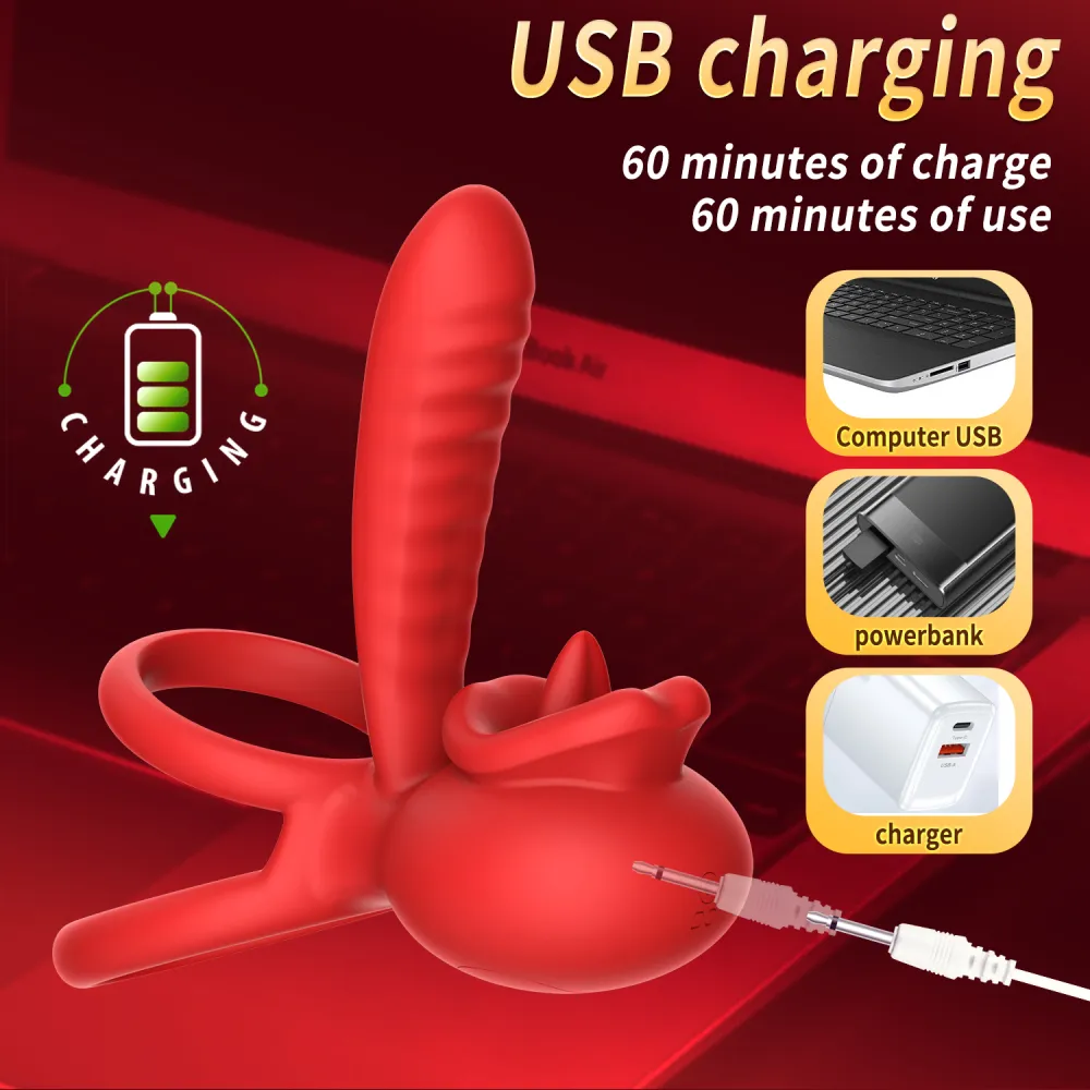 APP Control Penis Ring Vibrator Three-point Vibration Men Delayed Ejaculation Cock Ring Anal Plug Massager Sex Toys for Couples