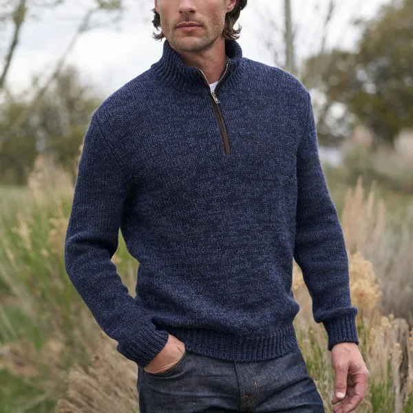 Men's Cashmere Quarter Zipper Sweater