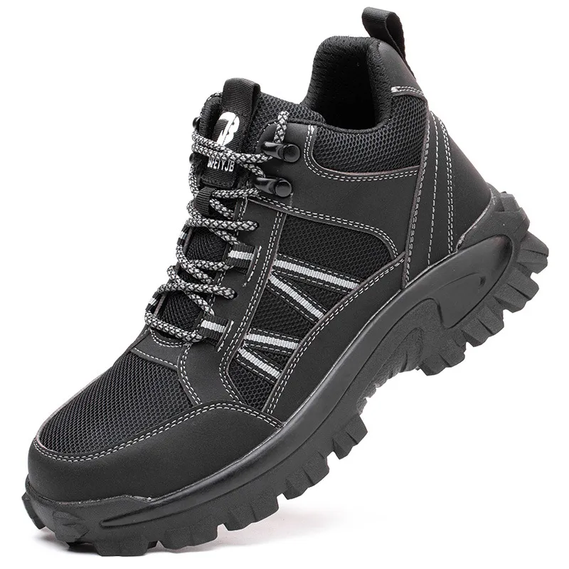 Men Breathable Safety Steel Toe Cap Boots Lightweight Non-Slip Work Shoes