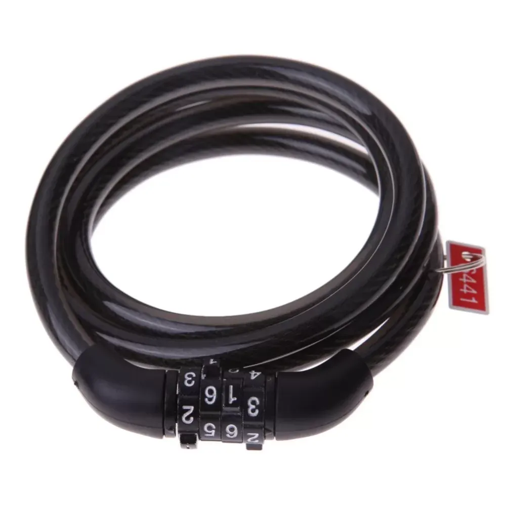 4 Digital Password Bicycle Lock Combination Cable MTB Bike Lock Wire 1.2m Bicycle Cycling Security Coded Lock