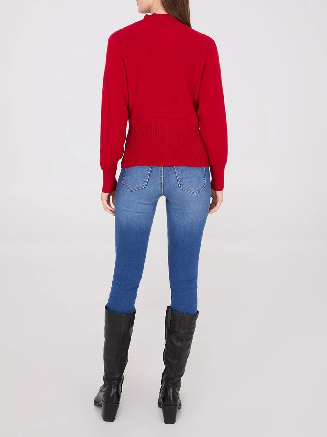 Cable Knit Mock Neck Dolman Sleeve Sweater