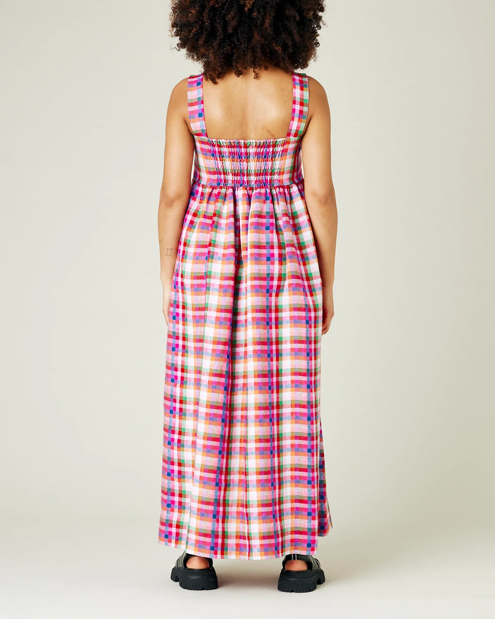 SONNY CHECK LINEN DRESS