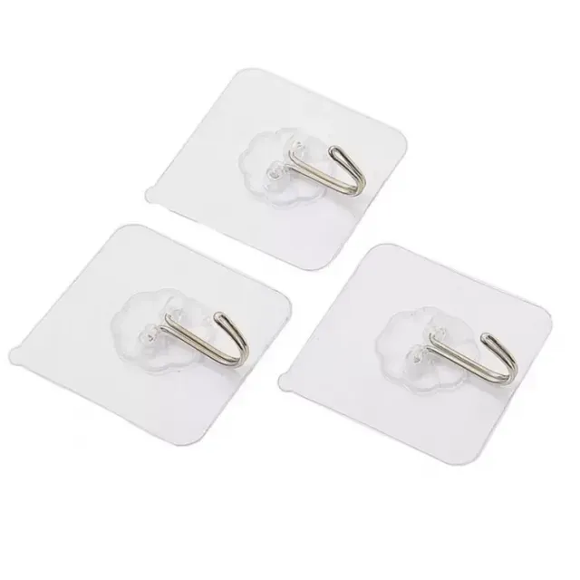 50PC Strong Transparent Suction Cup Sucker Wall Hooks Hanger for Kitchen Bathroom 6*6cm Wall Hooks