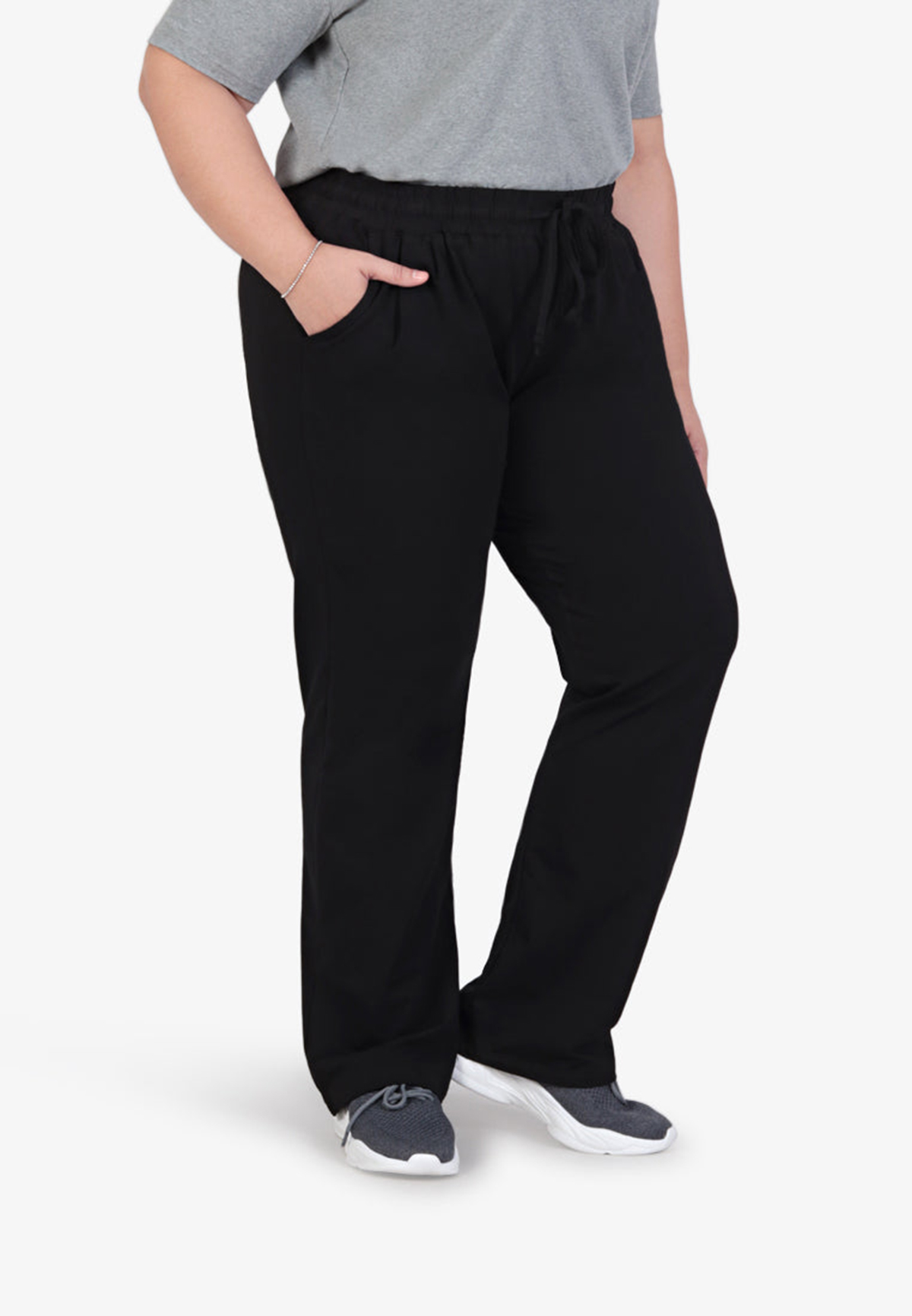 Straight Cut Work Pants - Black