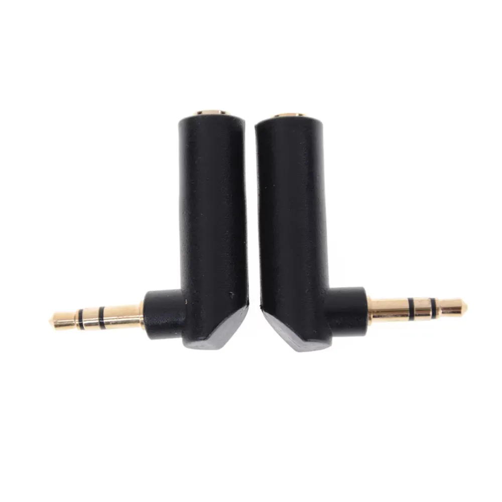 3.5mm 90 Degree Adapter 1/8 Right Angle Adapter 3 Pole Stereo L Shape 90° Male to Female Audio Plug Jack Connector Converter for Microphone Headphone