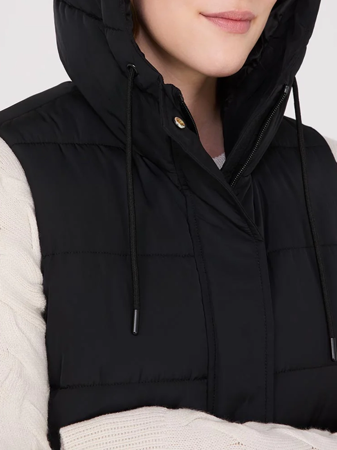 Long Hooded Puffer Vest