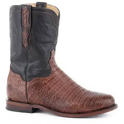 Men's Puncher Exotic Caiman Boots Handcrafted Brown