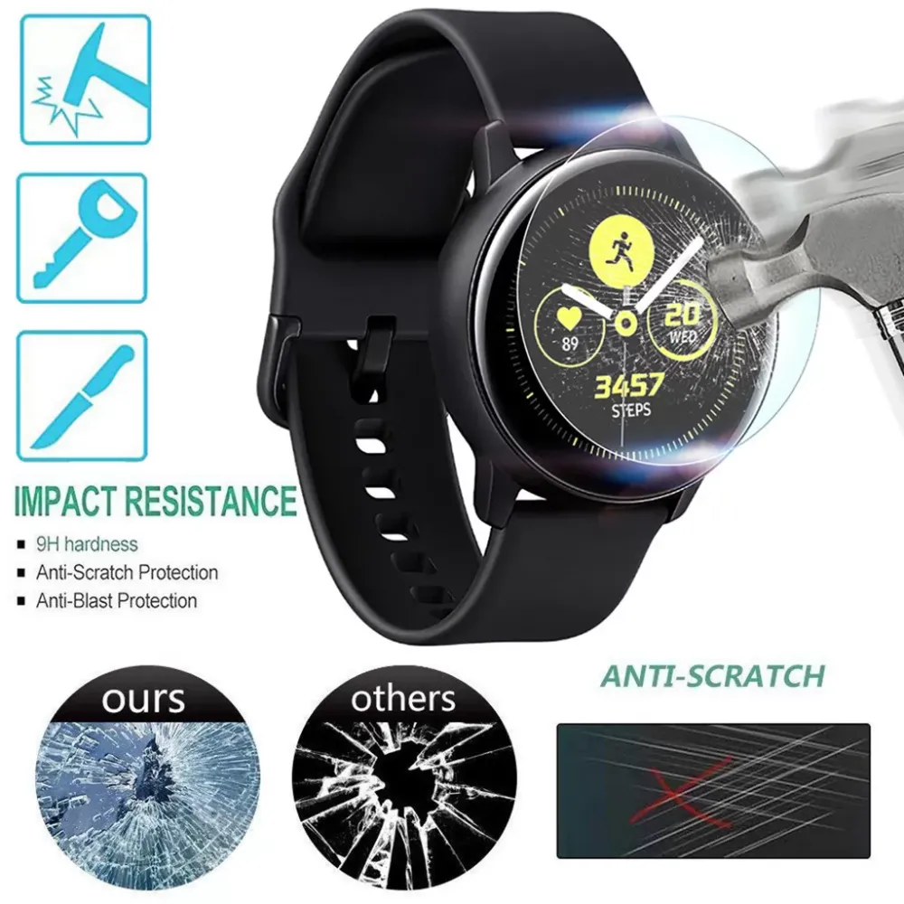 1 PC Explosion-Proof Tempered Glass Premiun Screen Protector Film For Sasung Galaxy Watch Active 2 40mm Smart Watch Accessories