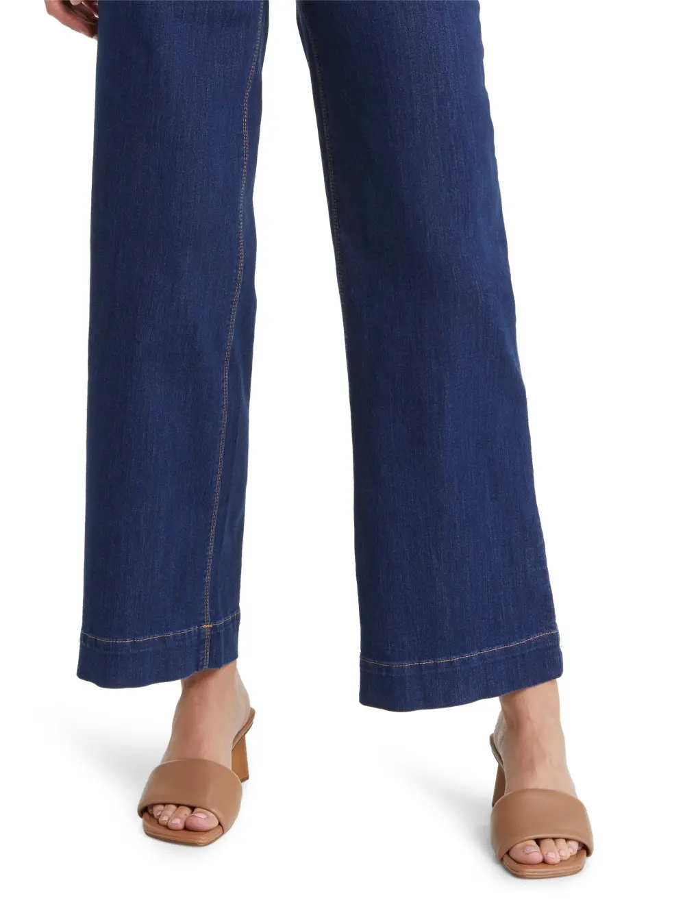 Two-Button High Waist Wide Leg Jeans