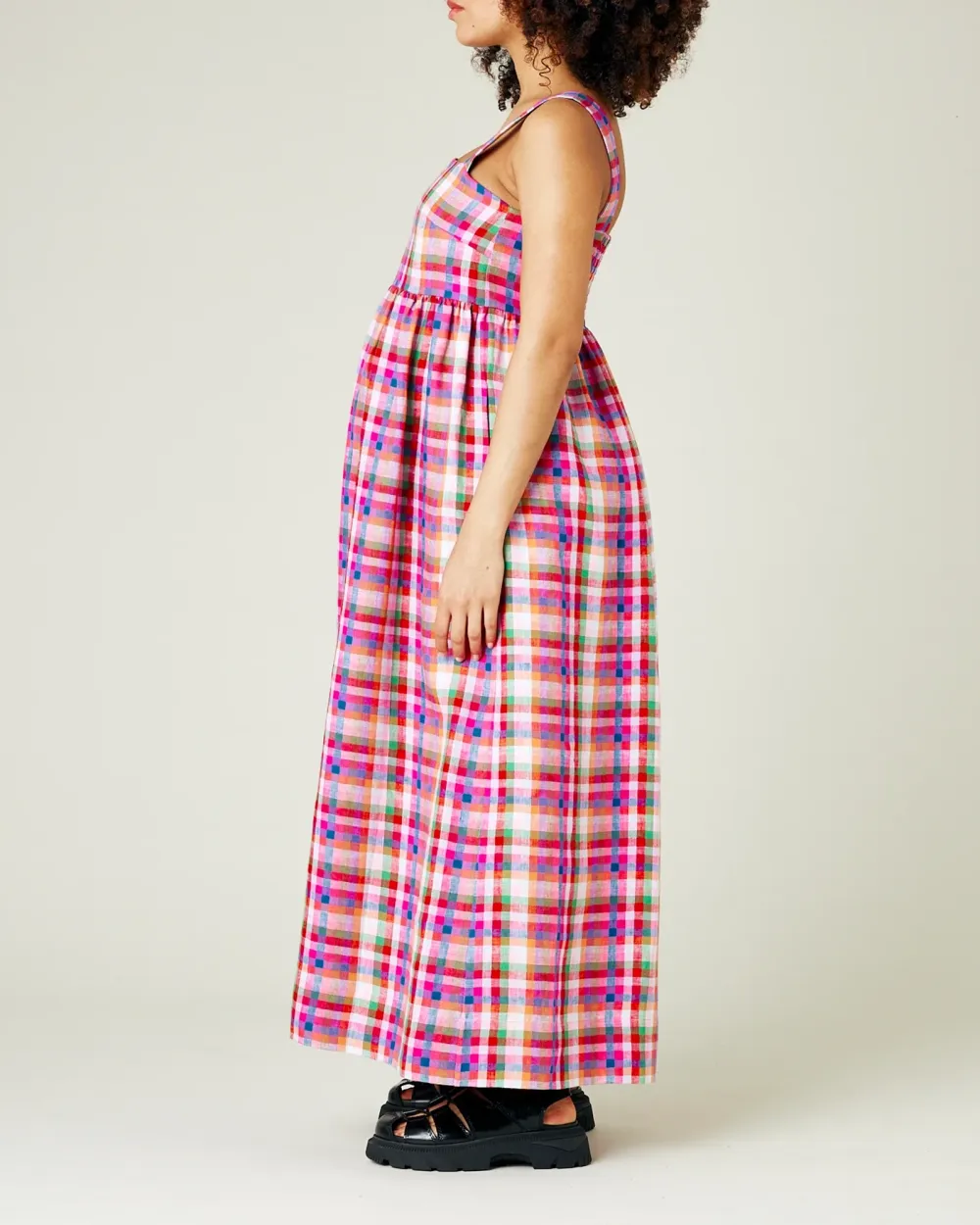 SONNY CHECK LINEN DRESS