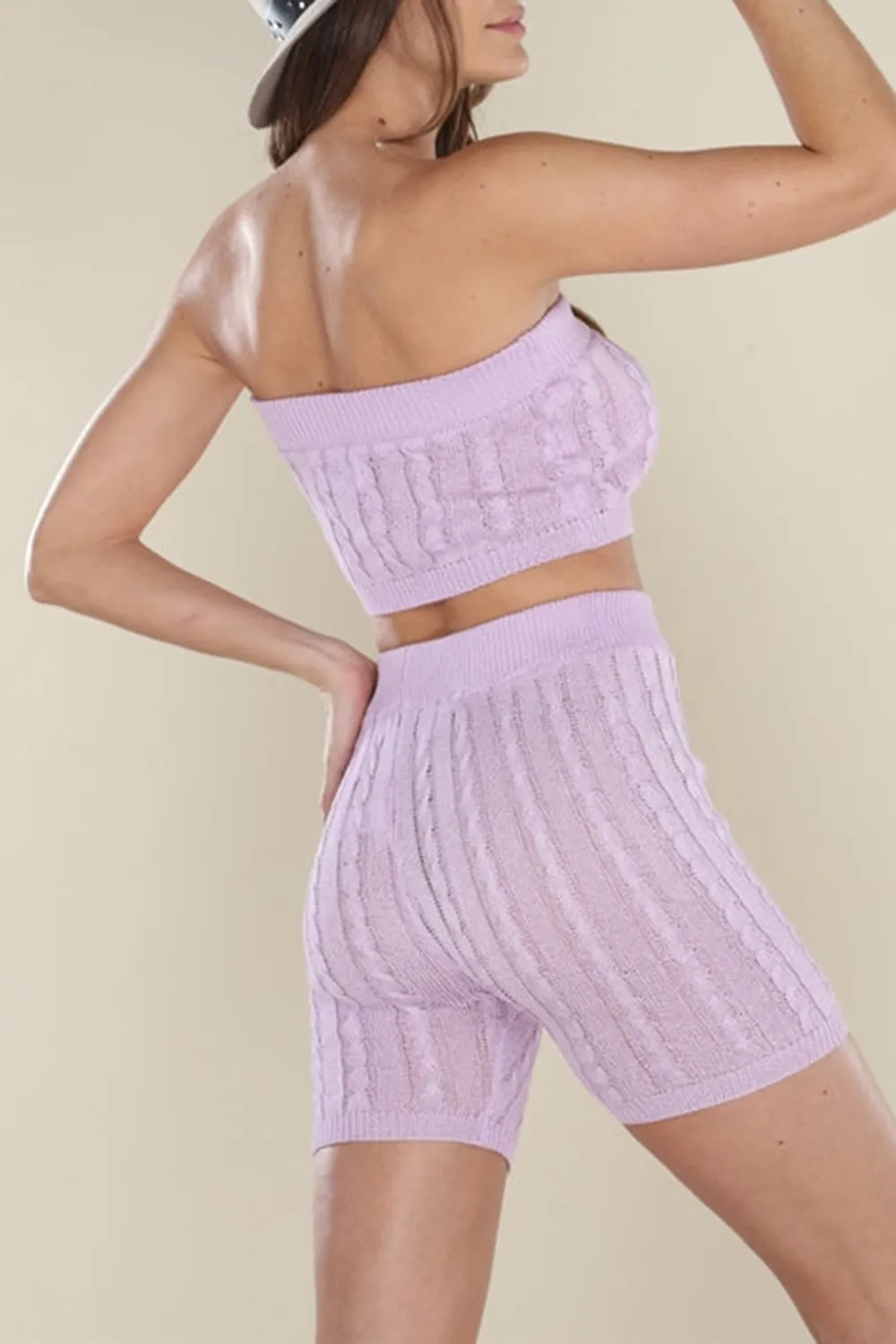 LAVANDER TUBE AND BIKER SHORT