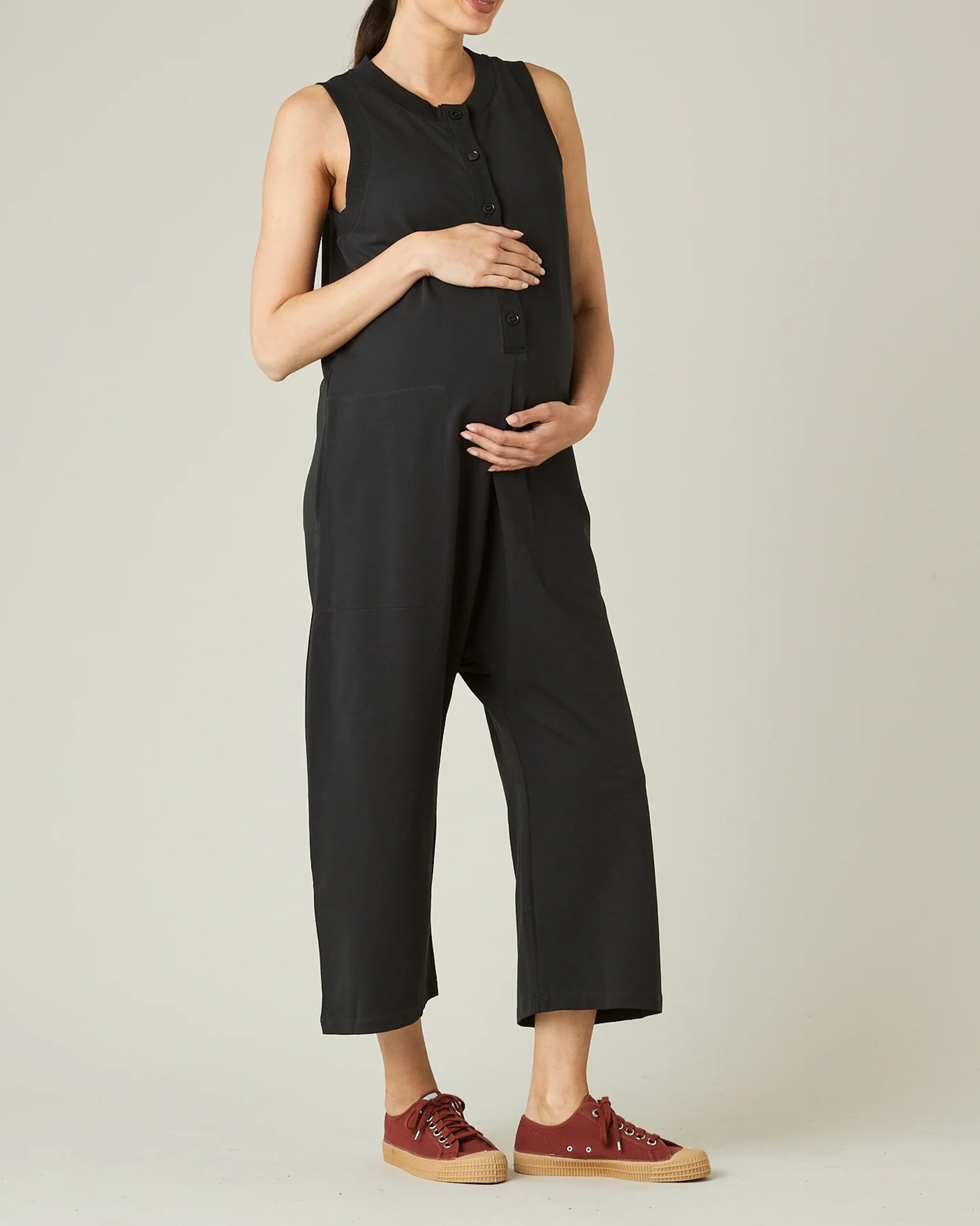 SLATE COTTON JERSEY JUMPSUIT