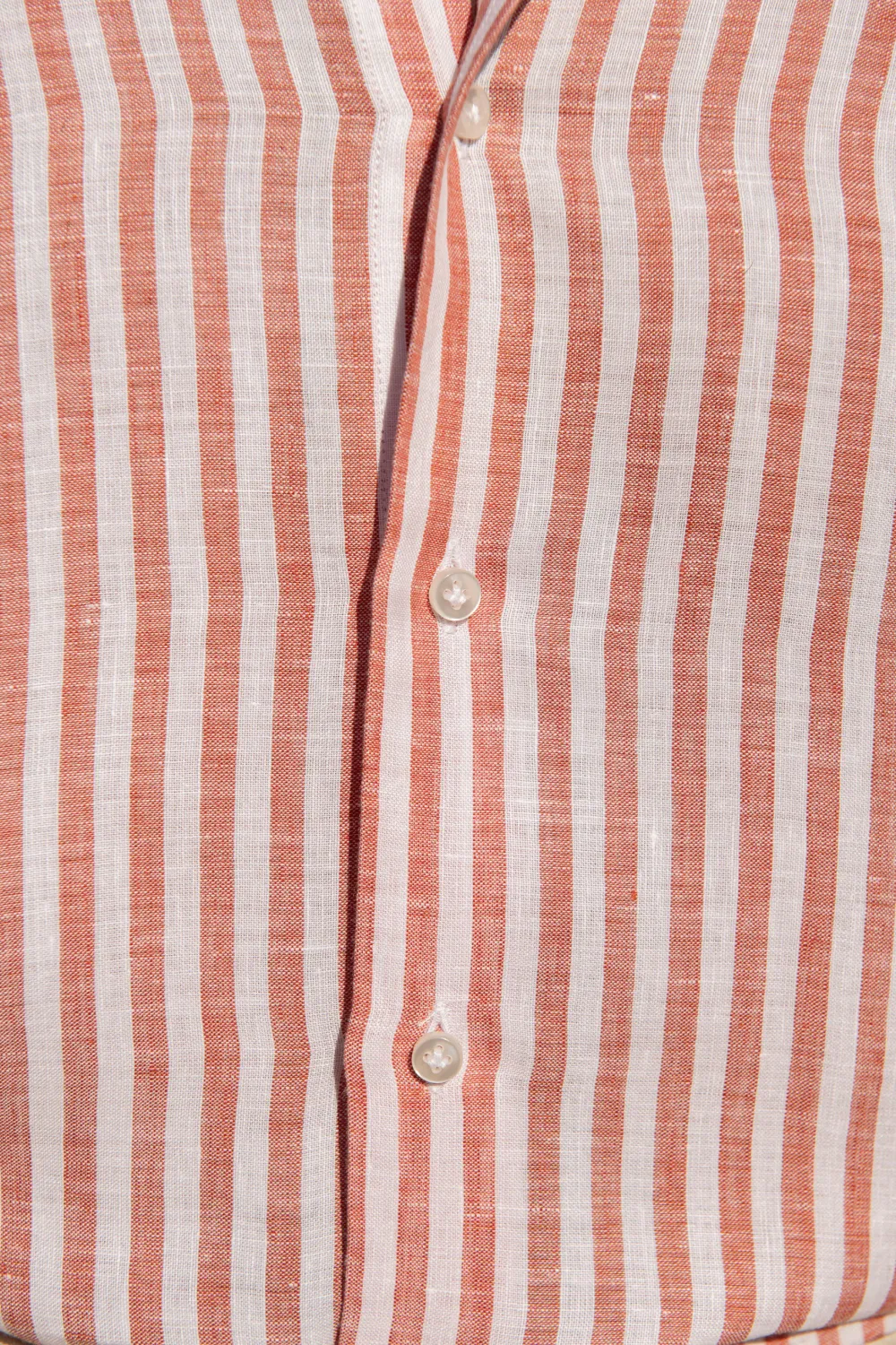 Brick Striped Linen Button Down Shirt